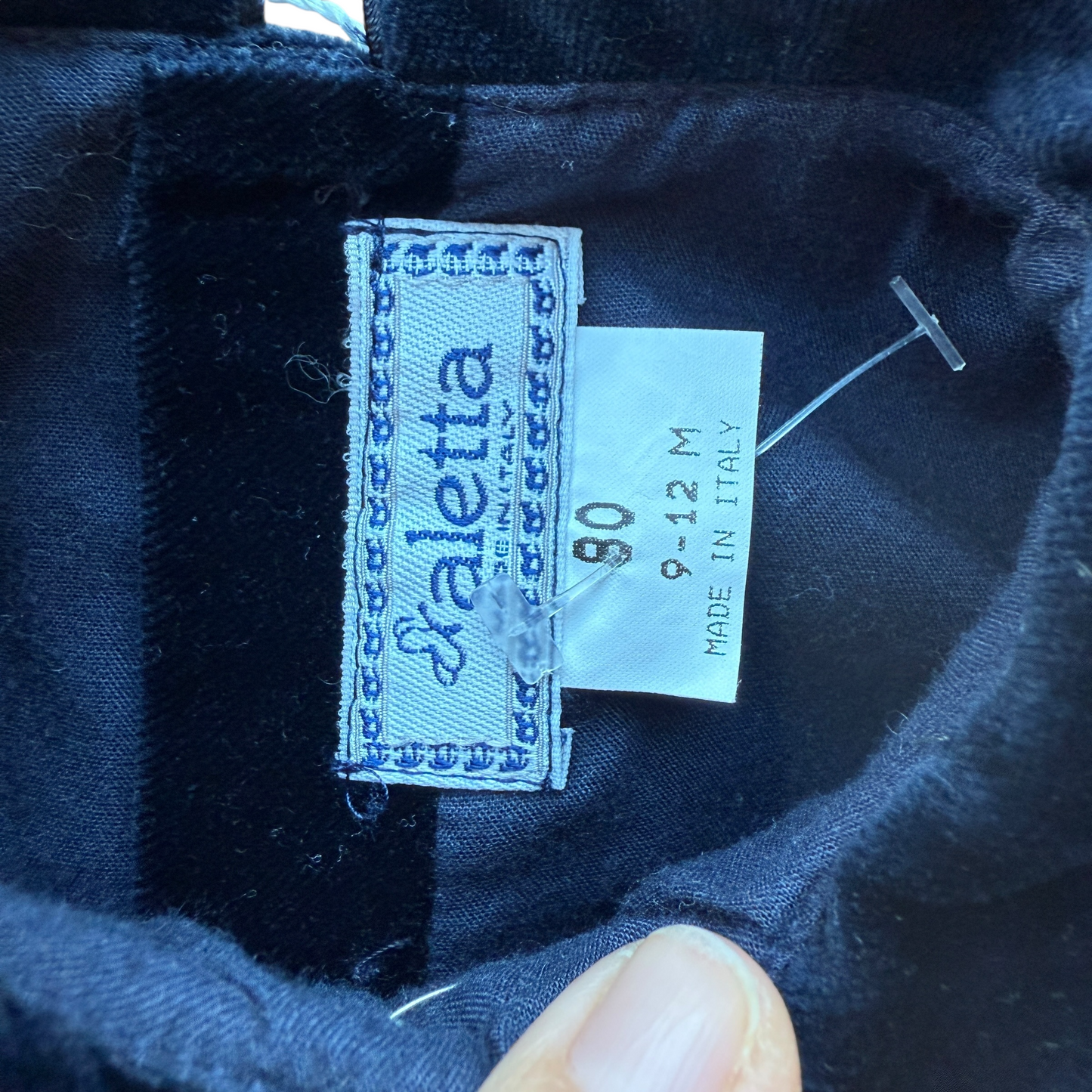 Abito velluto blu notte Aletta - 9/12 mesi