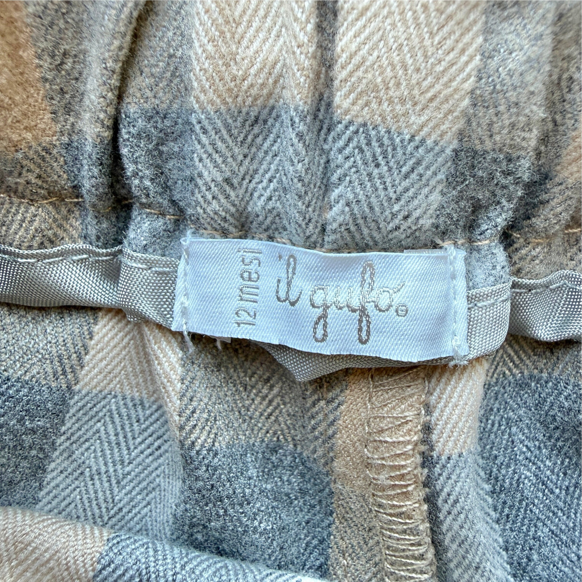 Pantaloncini scozzesi grigio beige Il Gufo - 12 mesi