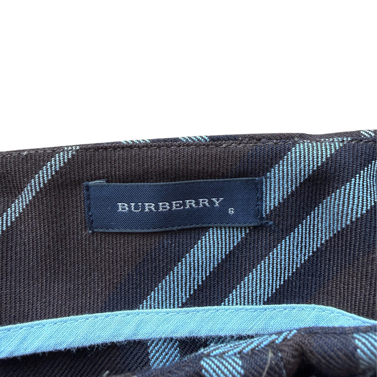Gonna tartan marrone azzurro fresco lana Burberry - 6 anni