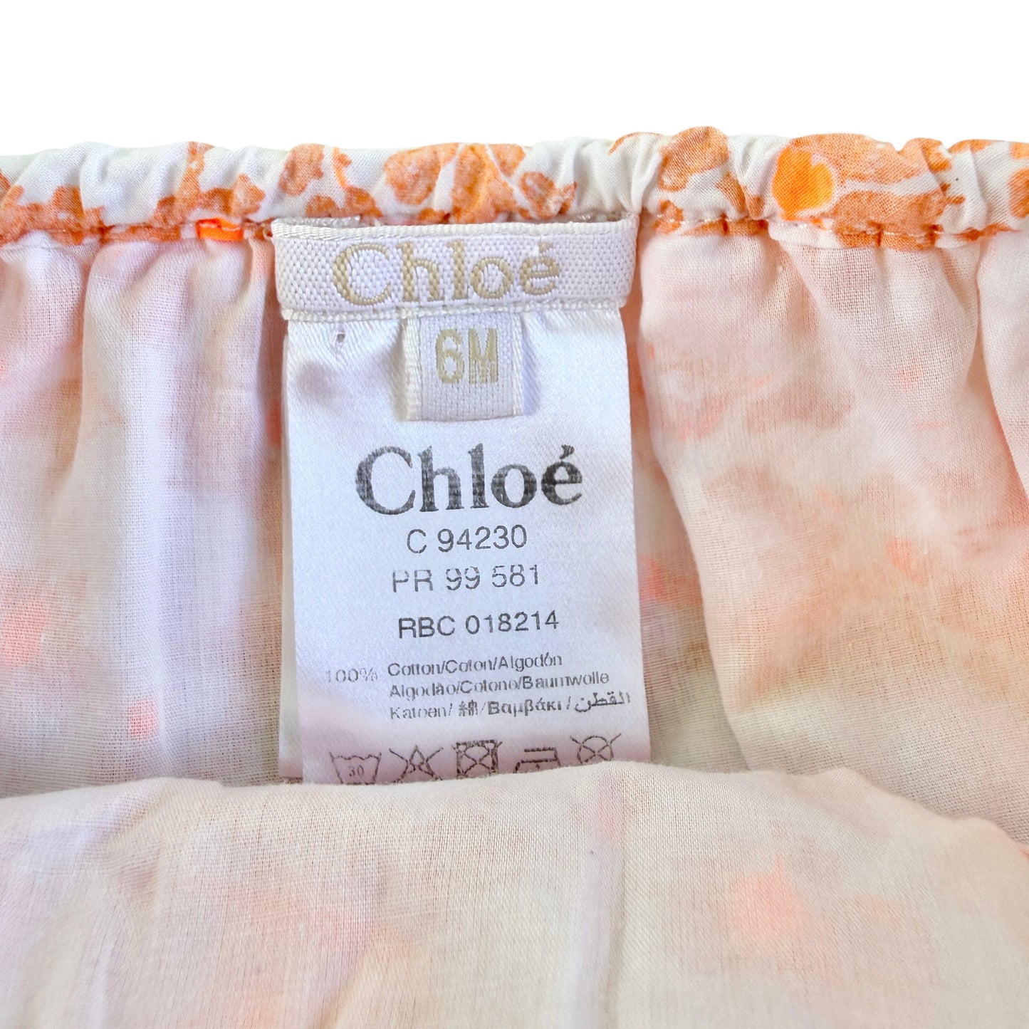 Slip da mare in cotone con balza Chloè - 6 mesi