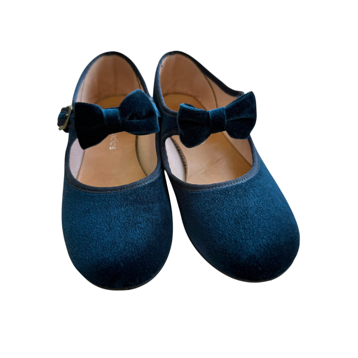 Ballerine Mary Jane velluto con fiocco staccabile blu notte Lola Palacios NUOVE - numero 33