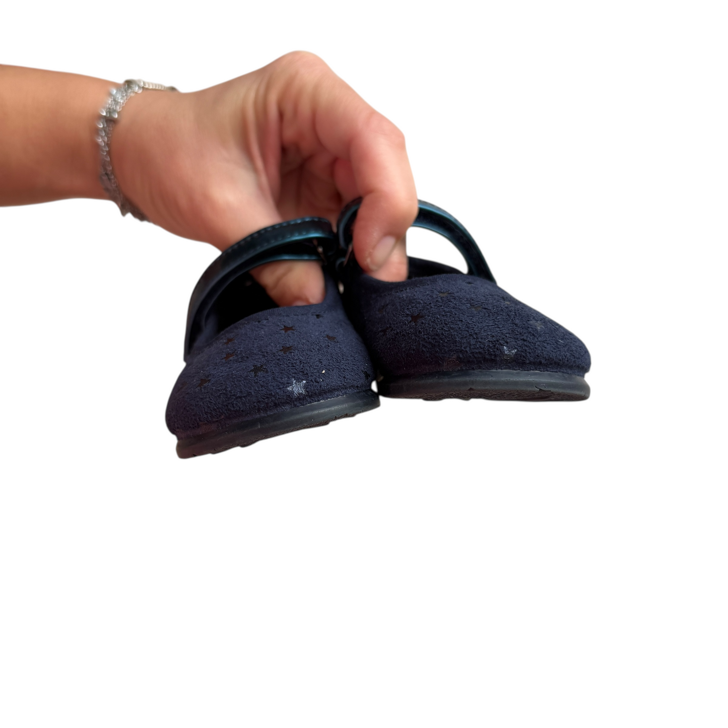 Ballerine Mary Jane velluto blu con stelline e vernice Victoria - numero 20