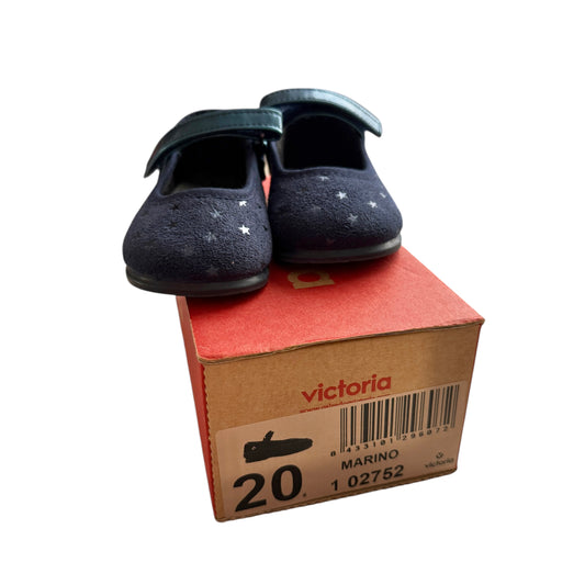 Ballerine Mary Jane velluto blu con stelline e vernice Victoria - numero 20