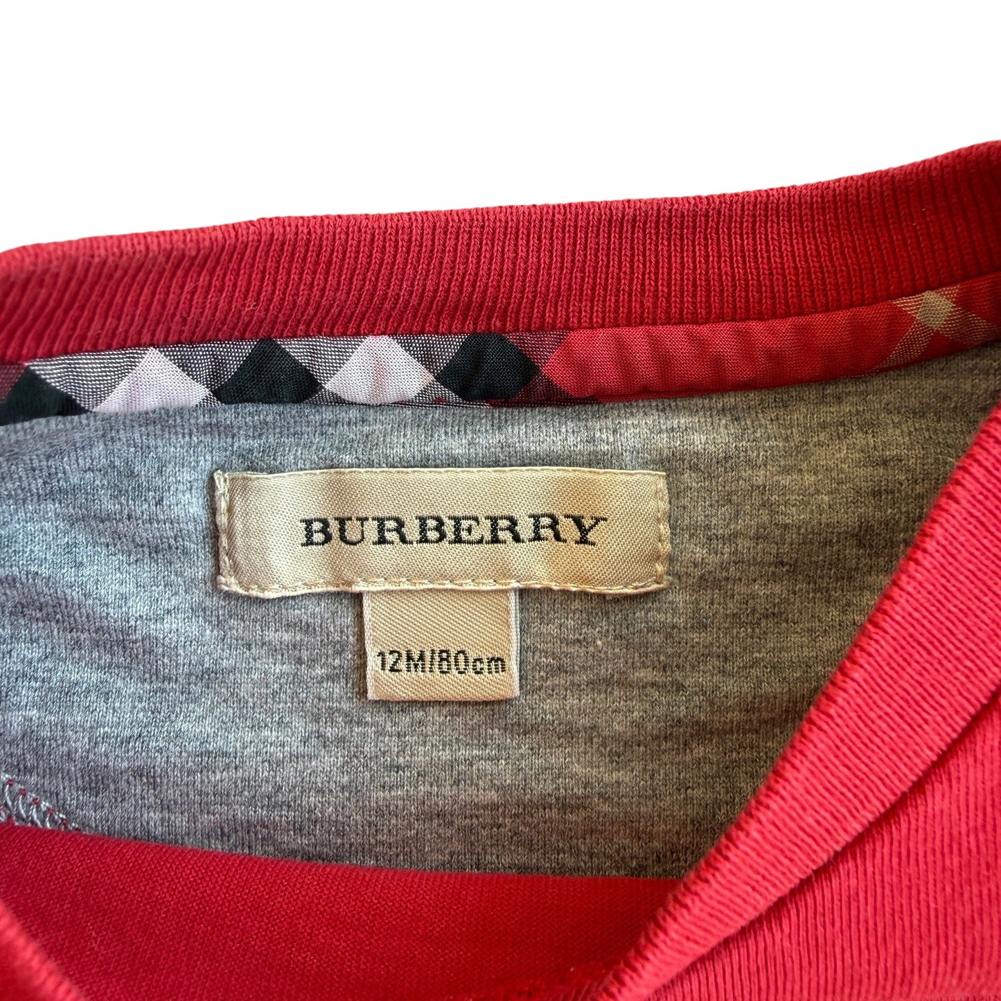 T-shirt rossa Burberry - 12 mesi