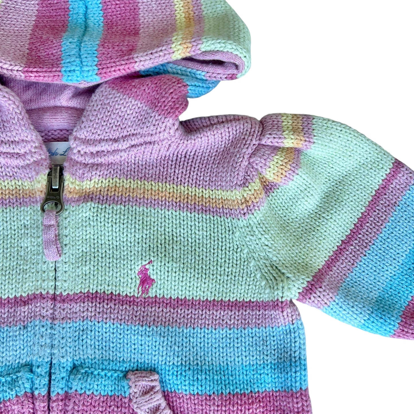 Cardigan righe pastello bimba Ralph Lauren - 6 mesi