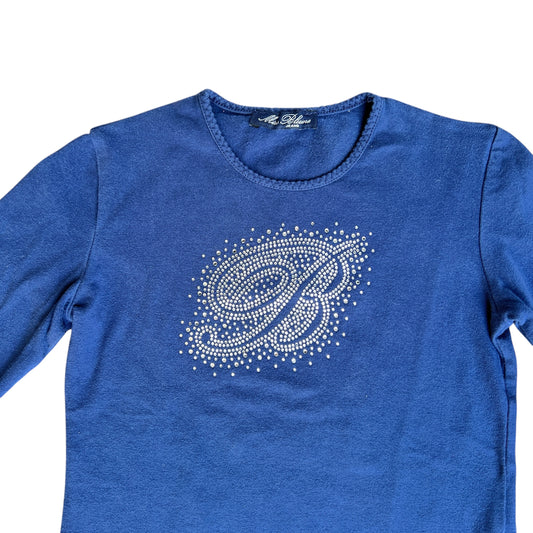 Maglia manica lunga in caldo cotone con strass Blumarine - 8 anni