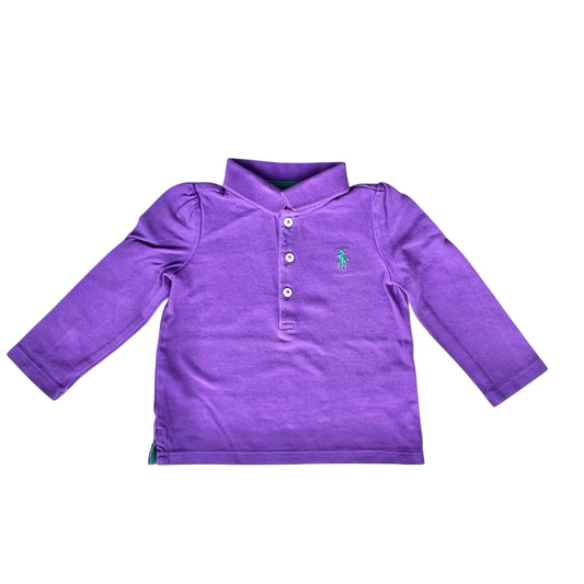 Polo manica lunga viola Ralph Lauren - 18 mesi
