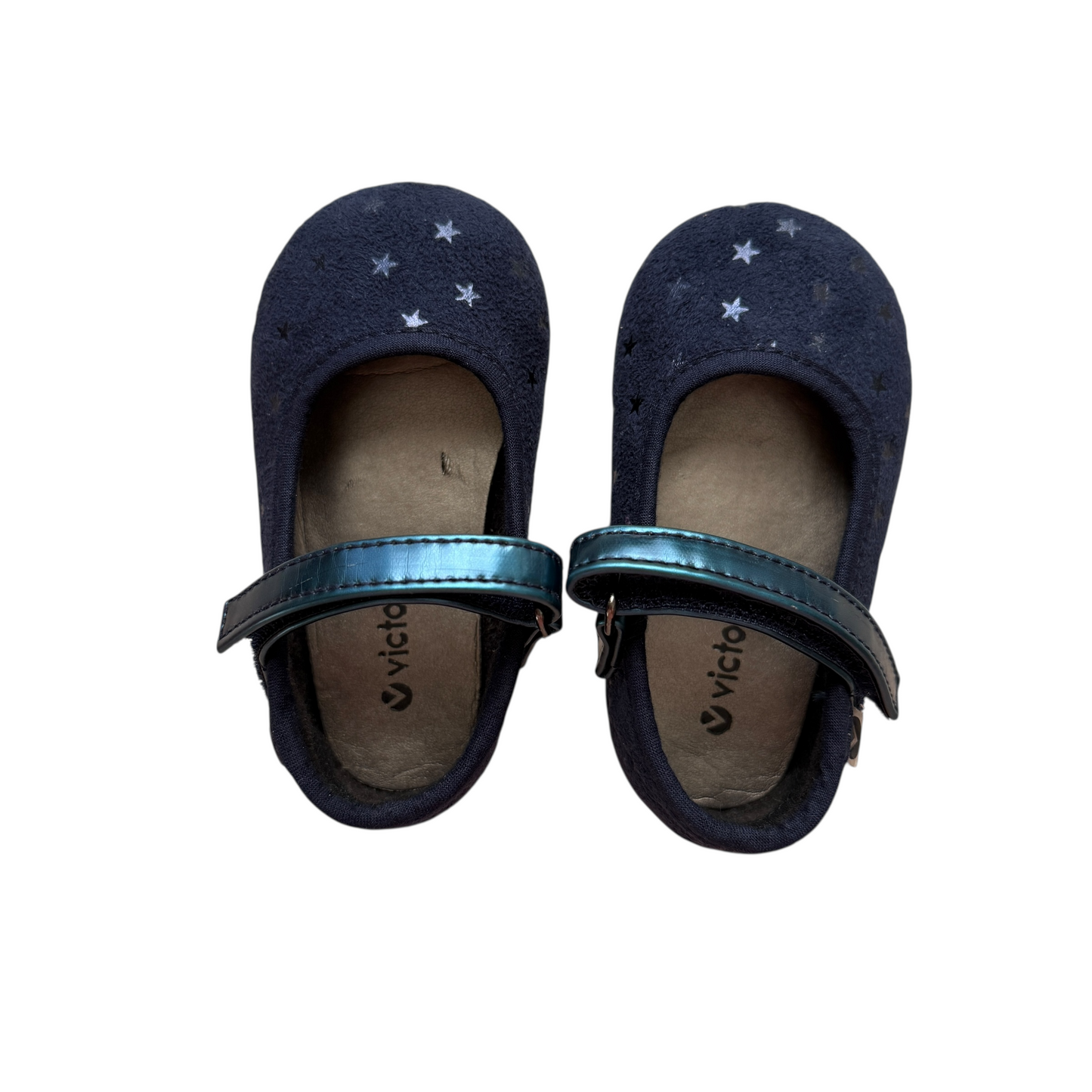 Ballerine Mary Jane velluto blu con stelline e vernice Victoria - numero 20