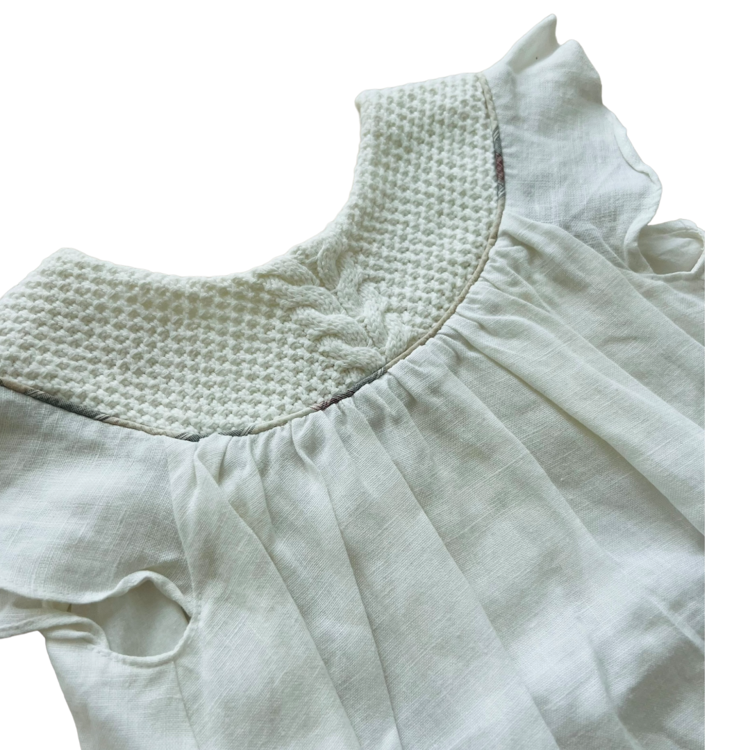 Abito cotone e lino con coulotte Burberry - 6 mesi