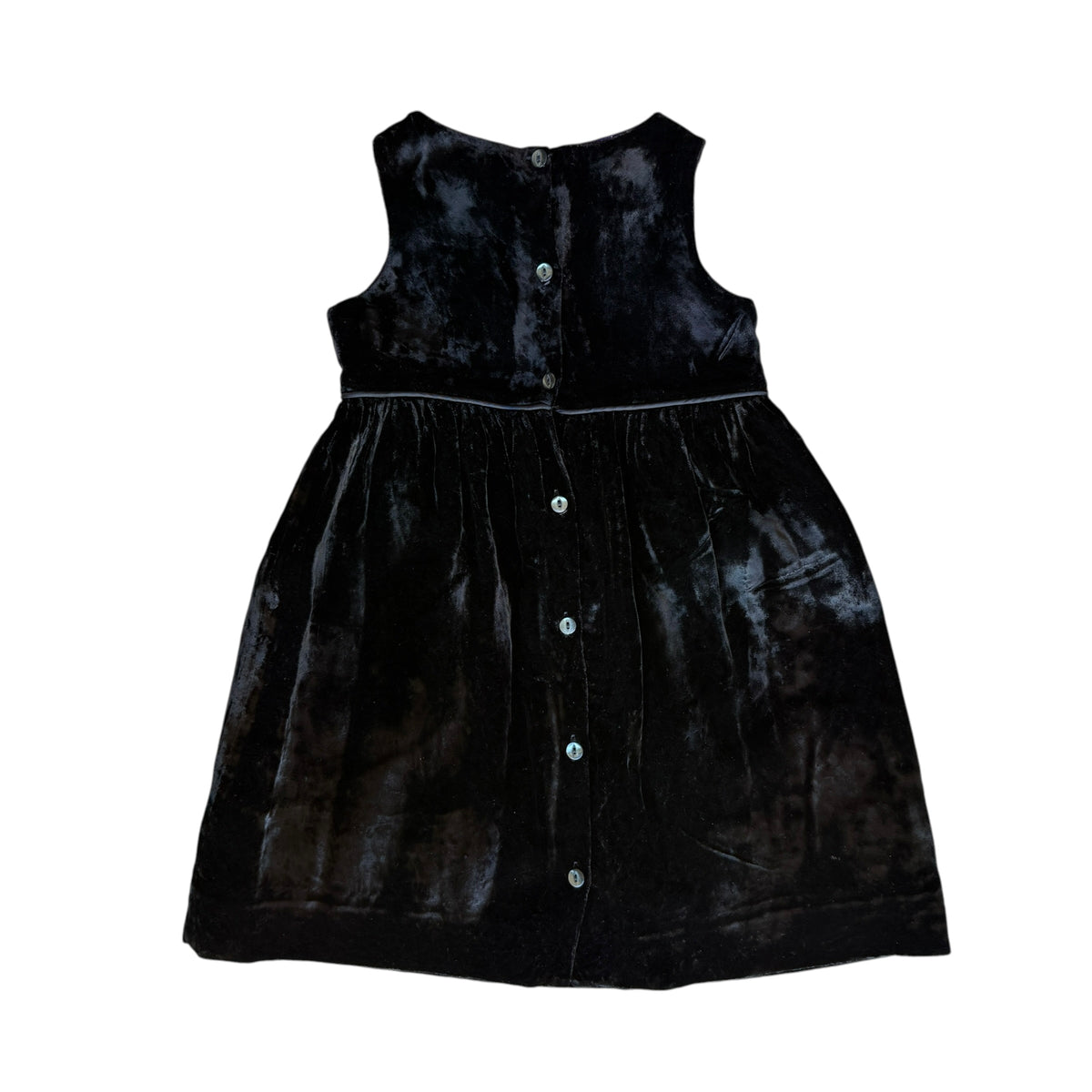 Abito scamiciato in velluto nero Ralph Lauren - 3 anni