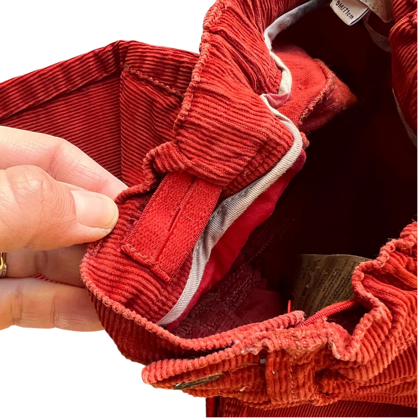 Pantaloni micro velluto color mattone Burberry - 9 mesi