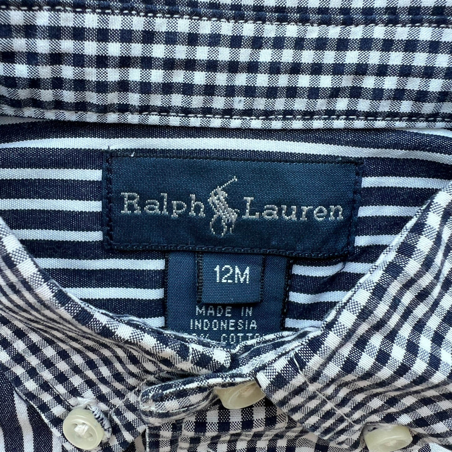 Camicia in popeline patchwork Ralph Lauren - 12 mesi