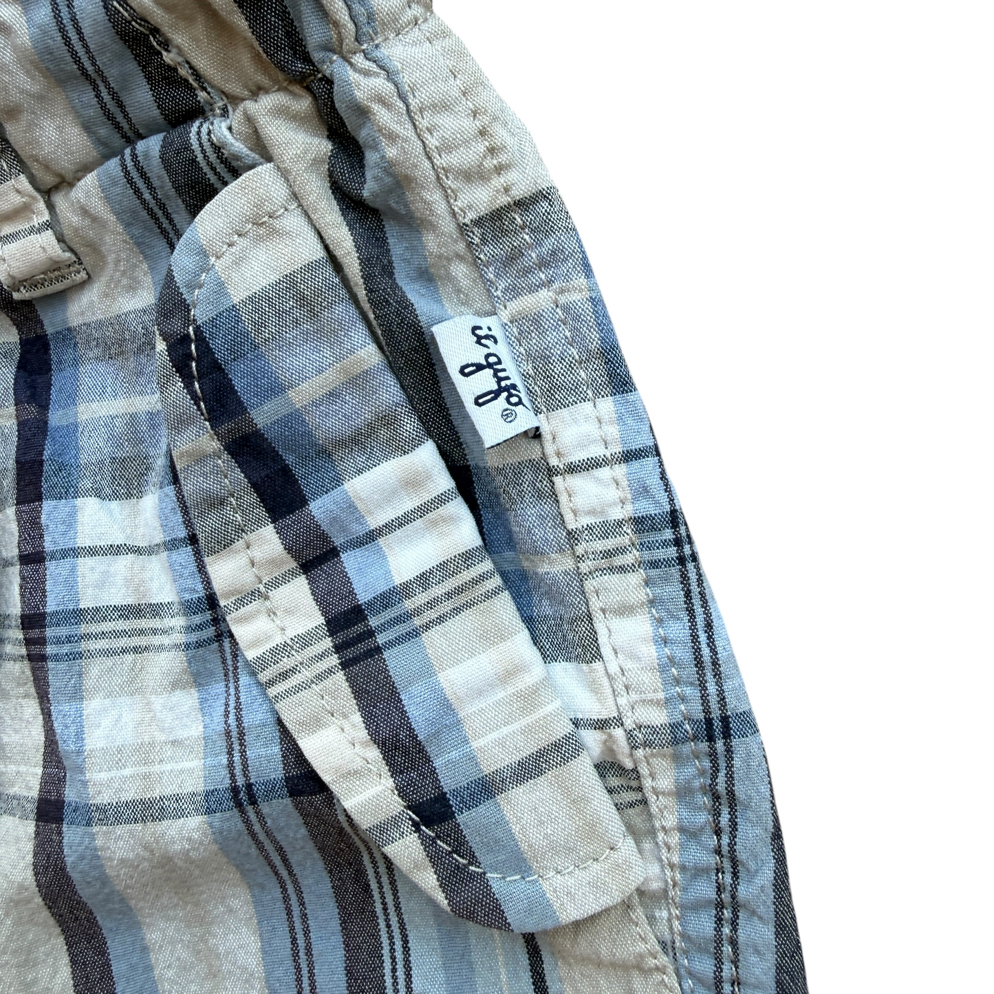 Bermuda scozzesi beige blu Il Gufo — 4/5 anni