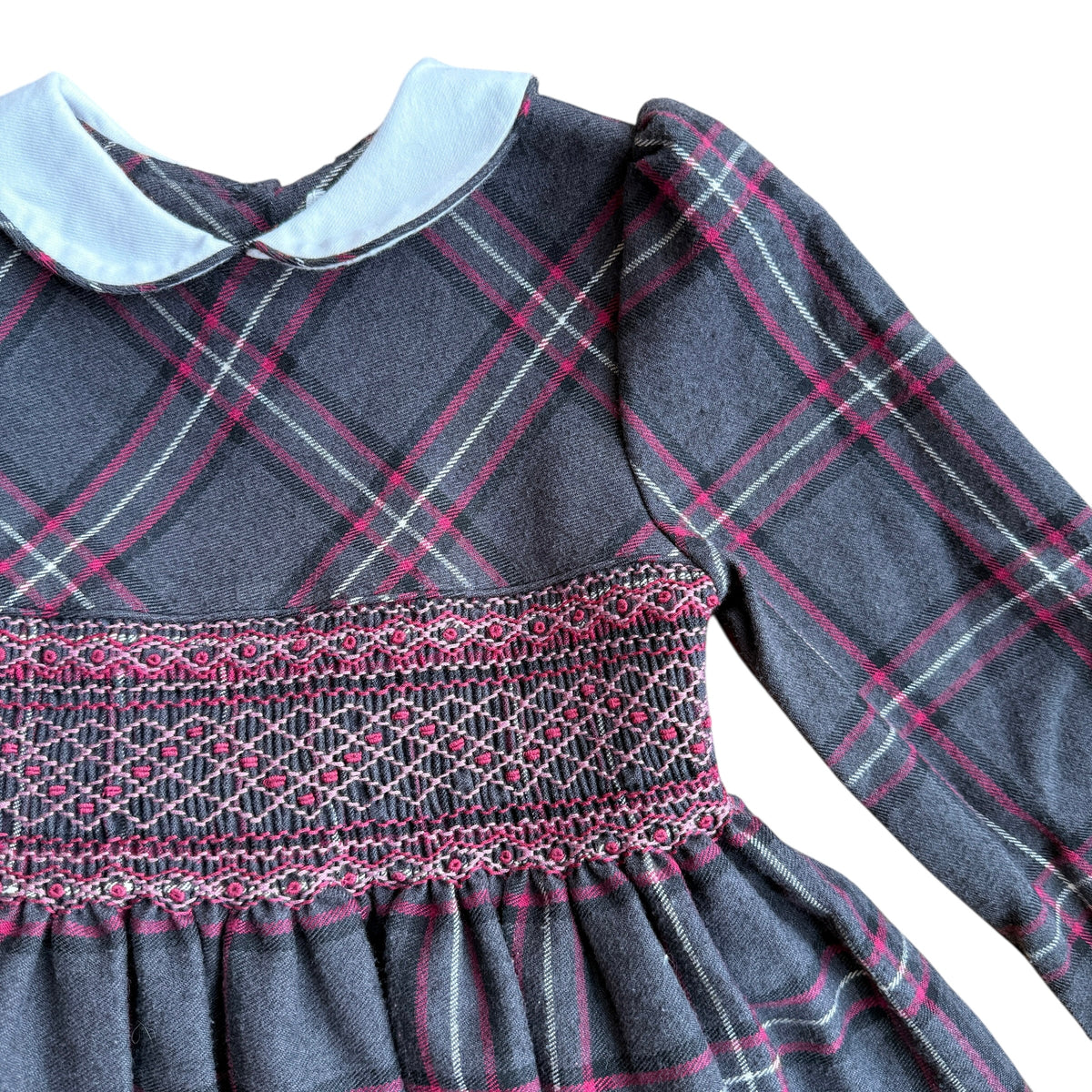 Abito misto lana con smock Malvi&co - 4 anni