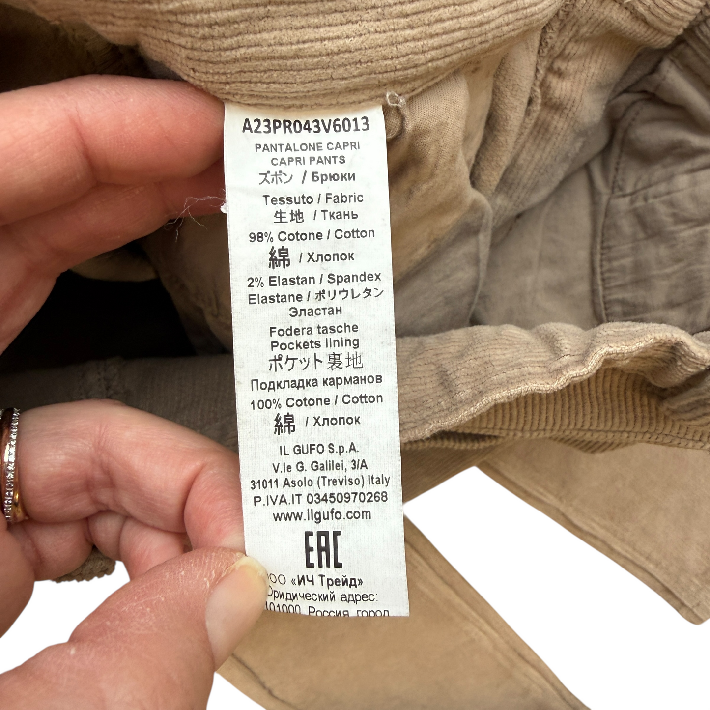 Pantaloni slim velluto Il Gufo - 10 anni