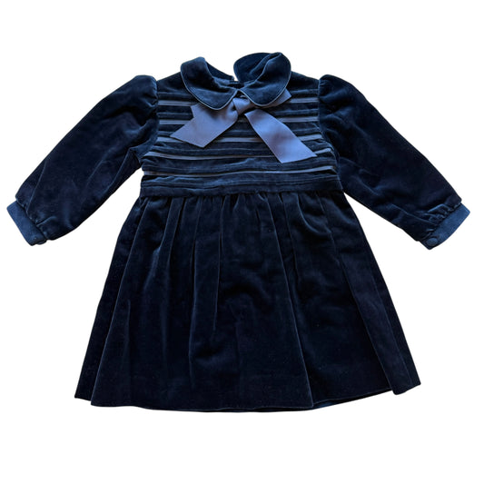 Abito velluto blu notte Aletta - 9/12 mesi