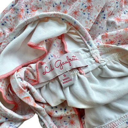 Costume intero con bretelle a farfalla e fiocco sul petto Lili Gaufrette - 9 mesi