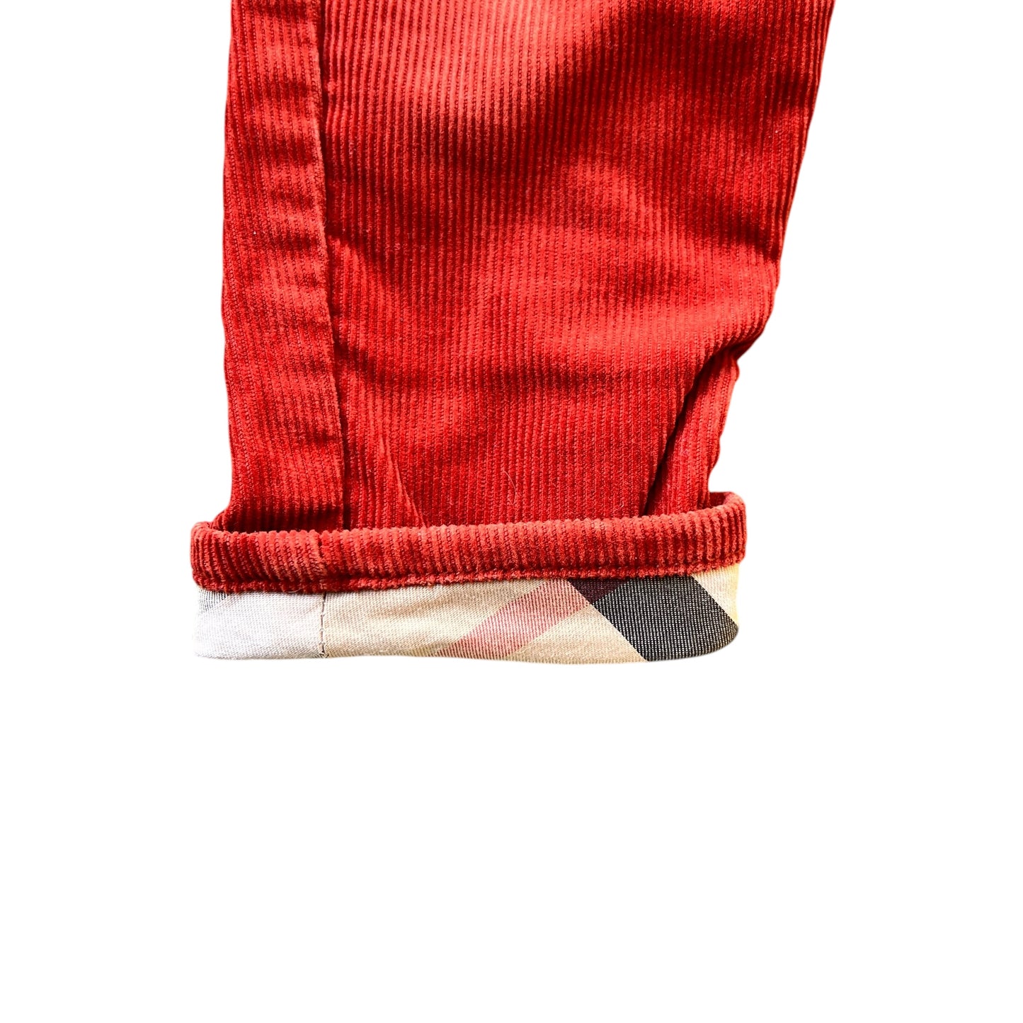 Pantaloni micro velluto color mattone Burberry - 9 mesi