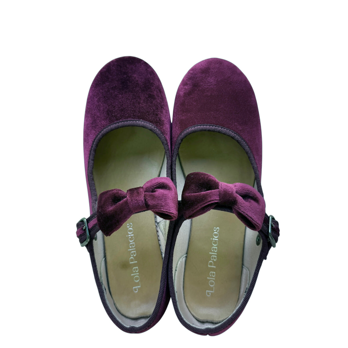 Ballerine Mary Jane velluto con fiocco staccabile bordeaux Lola Palacios - numero 33