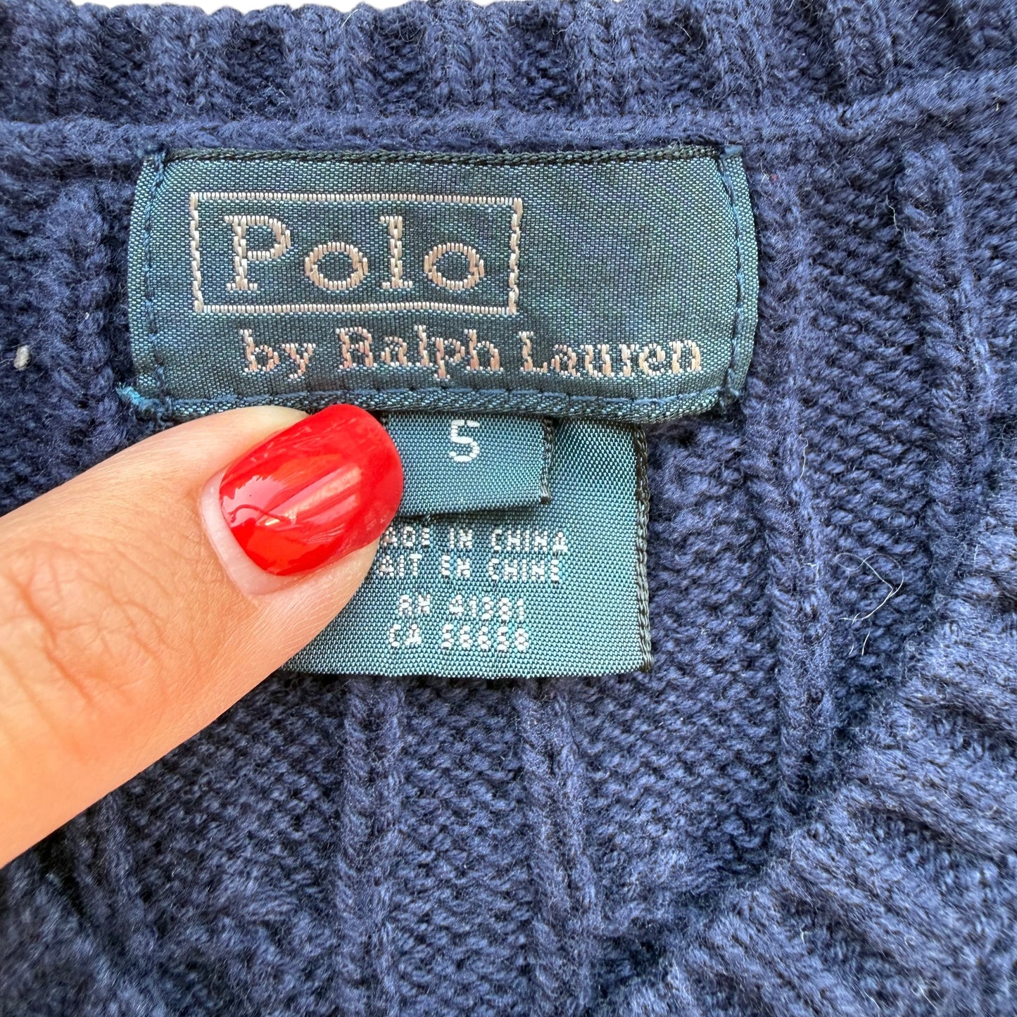 Gilet cotone a trecce blu Polo Ralph Lauren - 5 anni