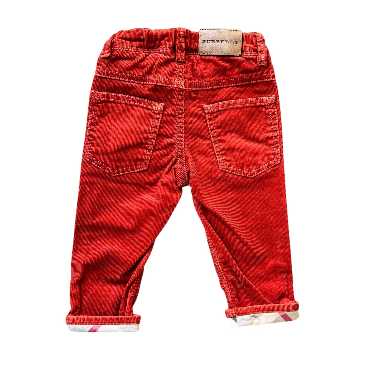 Pantaloni micro velluto color mattone Burberry - 9 mesi