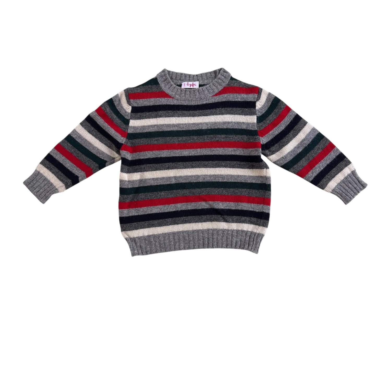 Maglione 100% lana a righe Il Gufo - 2 anni