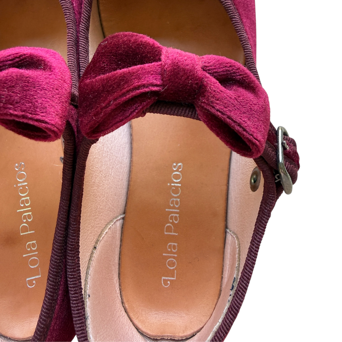 Ballerine Mary Jane velluto con fiocco staccabile bordeaux Lola Palacios - numero 33