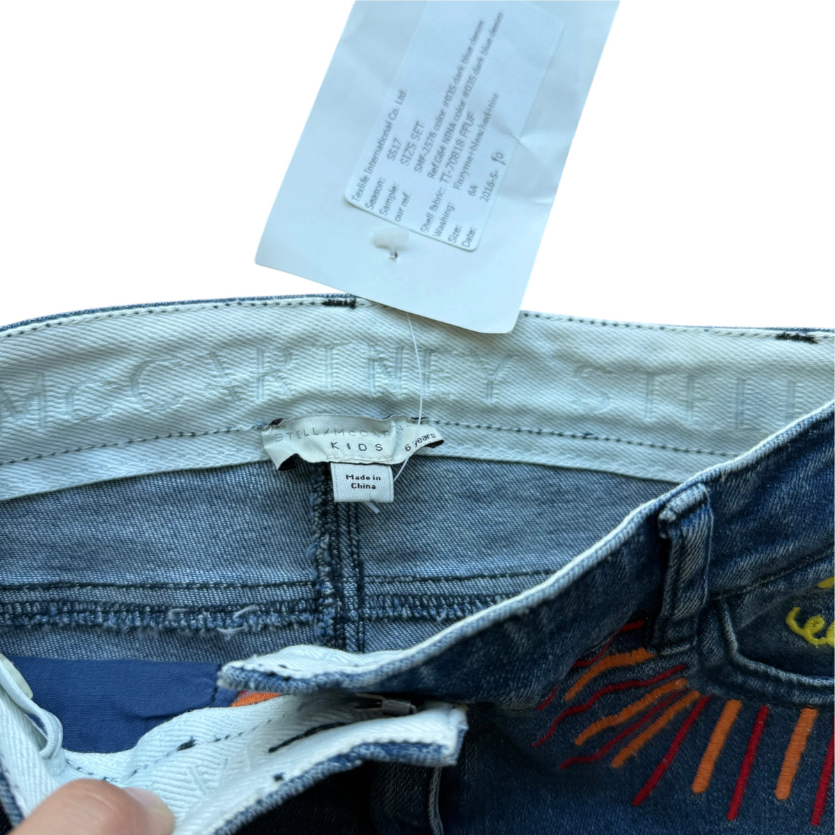 Jeans skinny ricamati Stella McCartney NUOVI - 6 anni