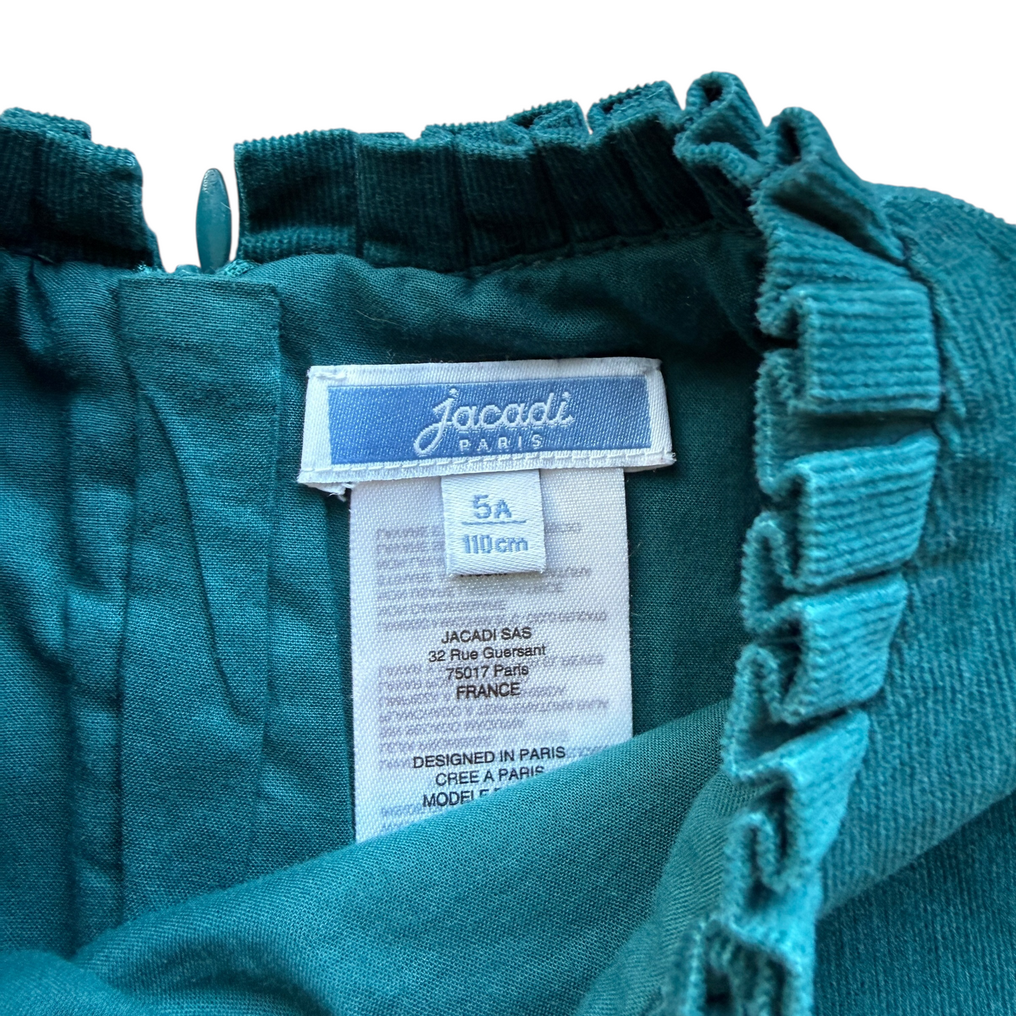 Abito microvelluto petrolio Jacadi - 5 anni