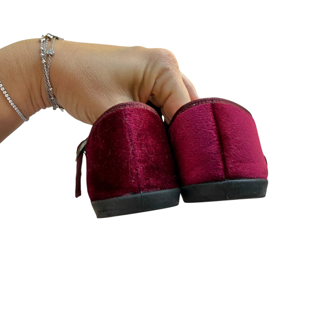Ballerine Mary Jane velluto con fiocco staccabile bordeaux Lola Palacios - numero 33