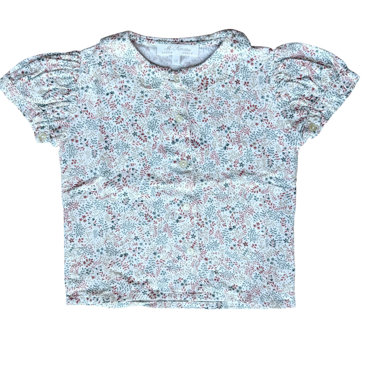 Camicia manica corta cotone liberty Mariella Ferrari - 12 mesi