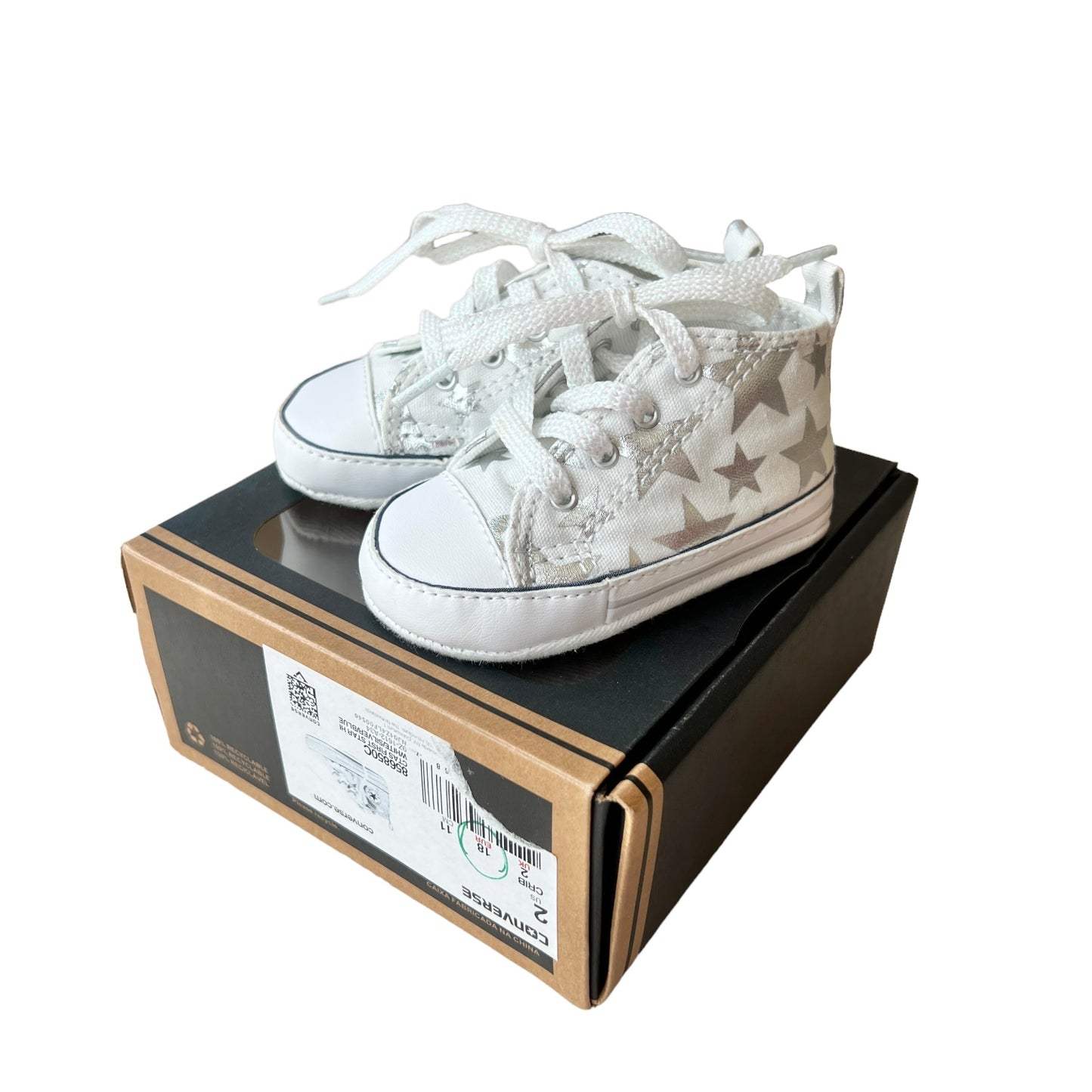 Scarpe con stelle Converse culla - numero 18