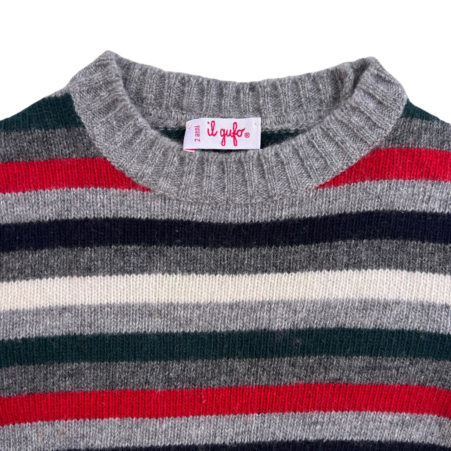 Maglione 100% lana a righe Il Gufo - 2 anni