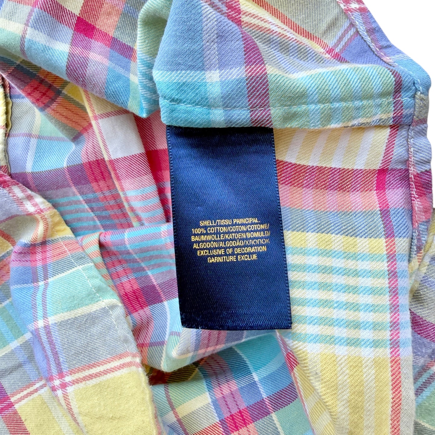 Camicia scozzese giallo rosa bambina Ralph Lauren - 6 anni