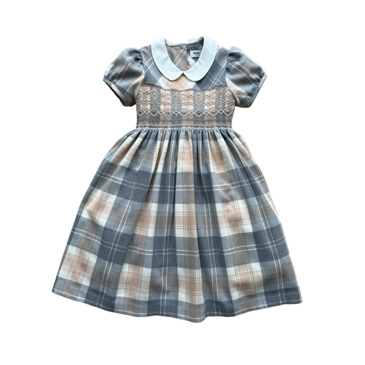 Abito misto lana manica corta con smock Malvi&co - 5 anni