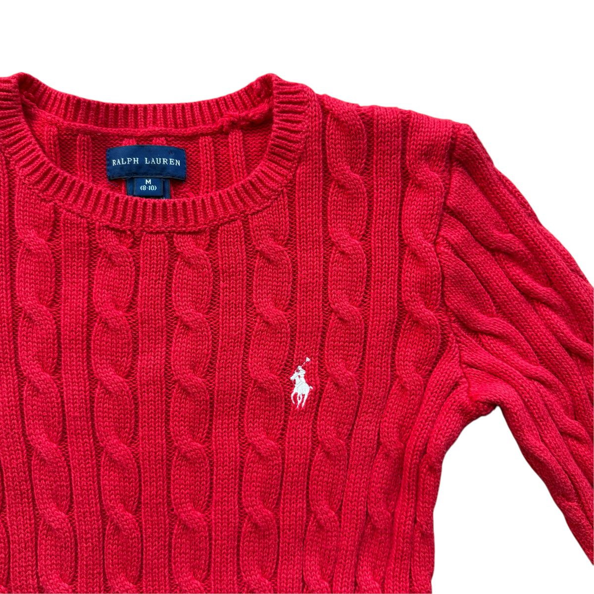 Abito rosso cotone trecce Polo Ralph Lauren - 8/10 anni