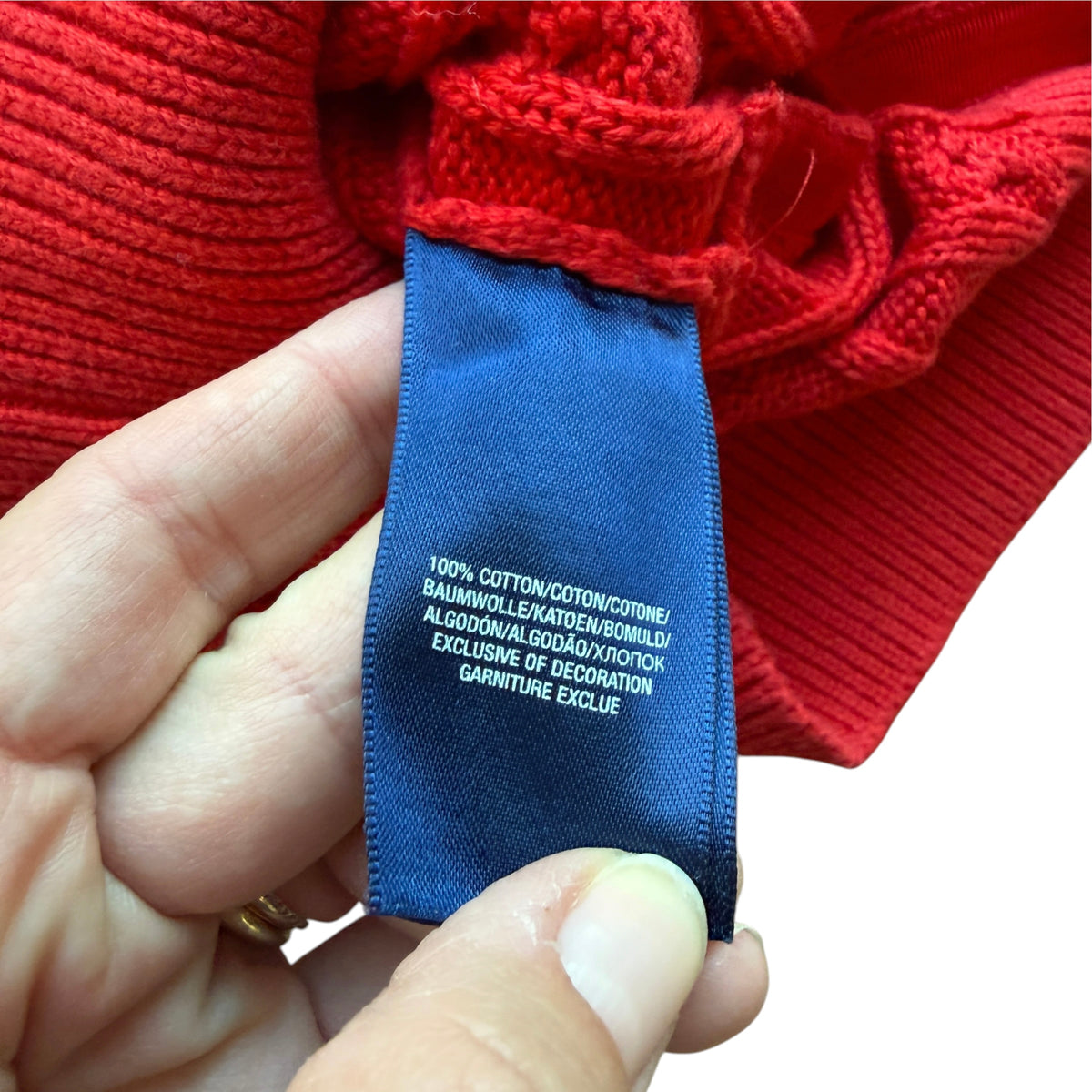 Abito rosso cotone trecce Polo Ralph Lauren - 8/10 anni