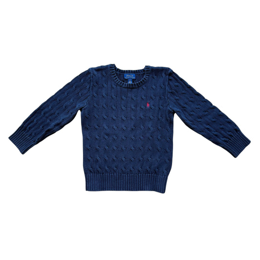 Maglione trecce blu cotone Polo Ralph Lauren - 5 anni