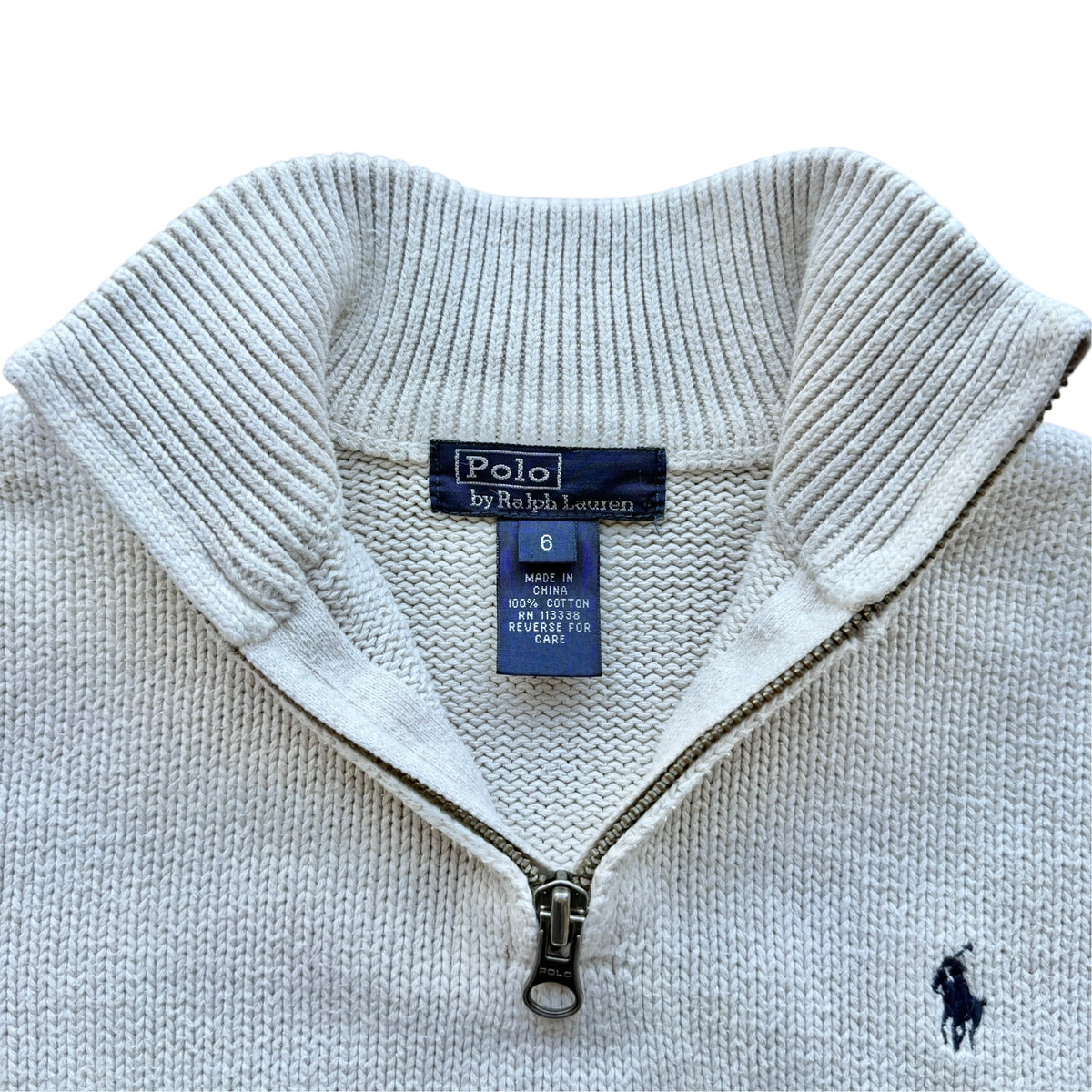 Maglione panna collo alto cotone Polo Ralph Lauren - 6 anni