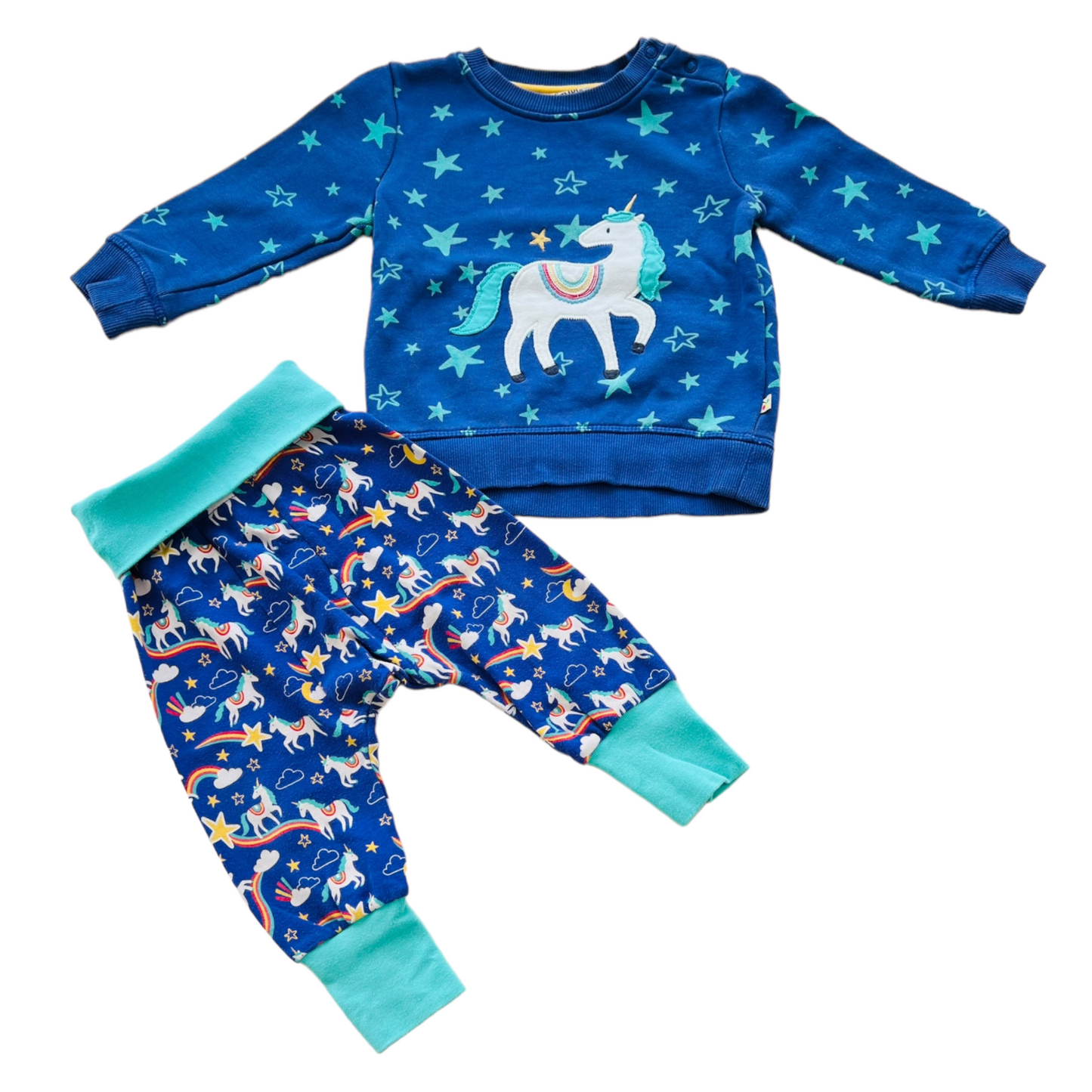 Completo felpa e pantaloni unicorni Frugi - 6/12 mesi