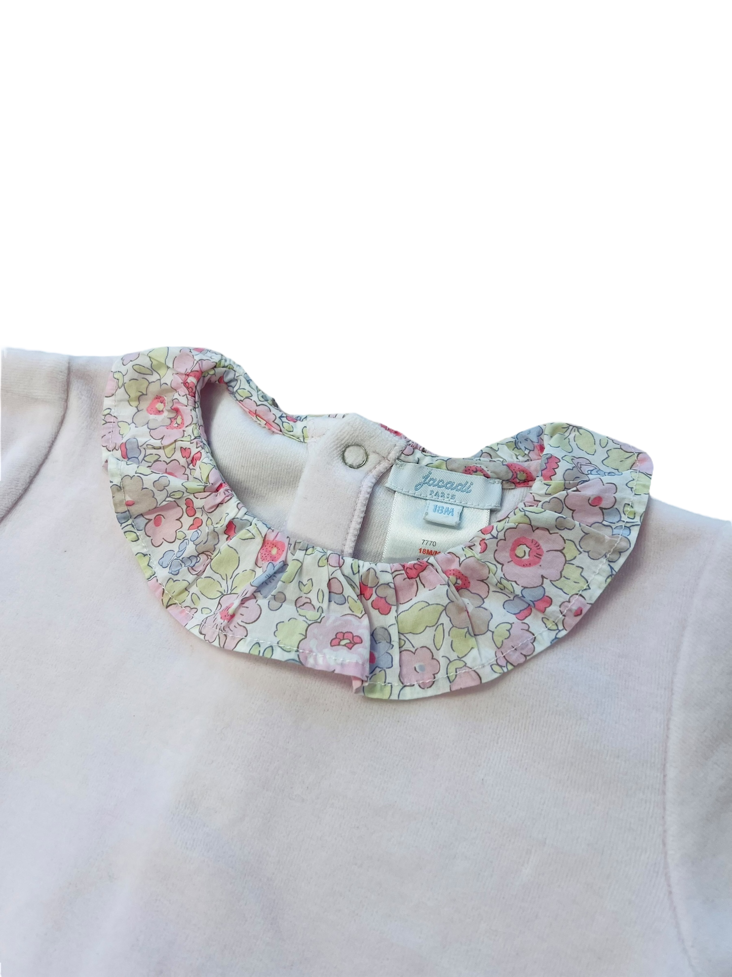 Tutina ciniglia Jacadi con colletto a fiori - 18 mesi