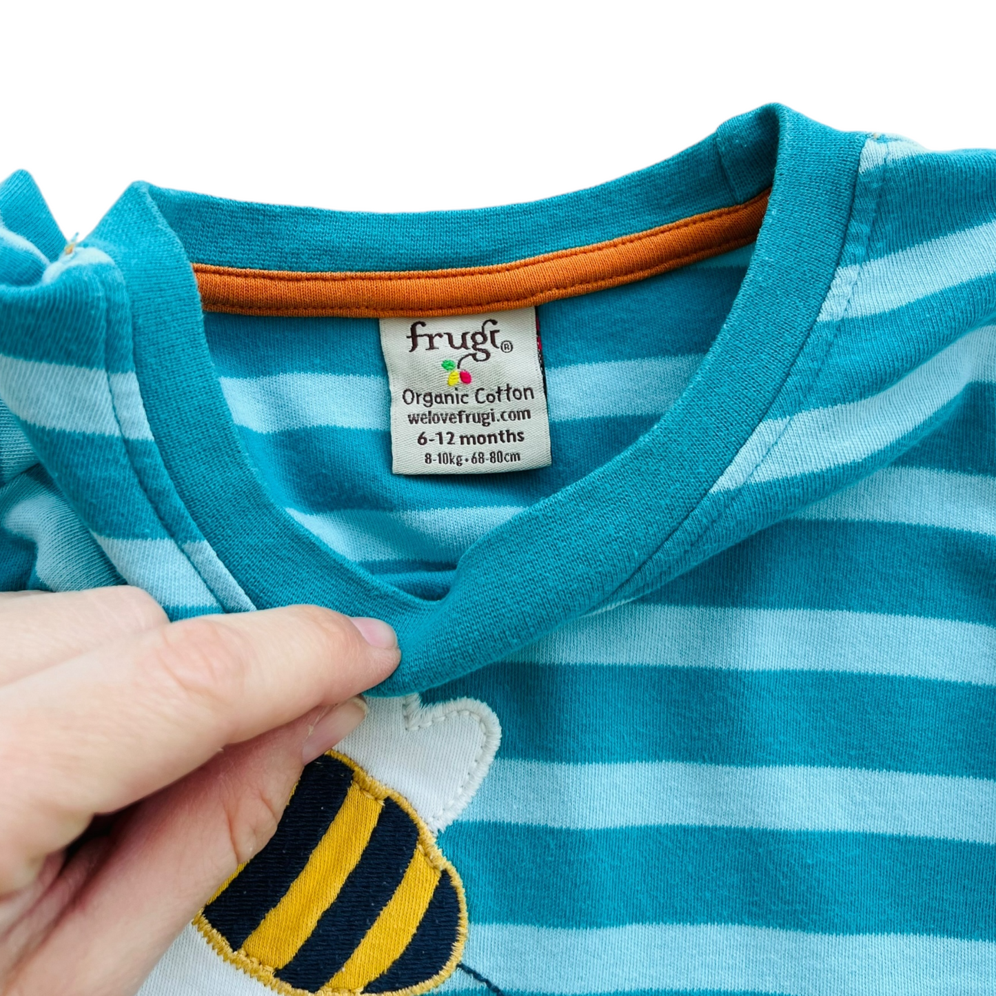 Frugi bee and rainbow organic cotton long-sleeved shirt - 6/12 months
