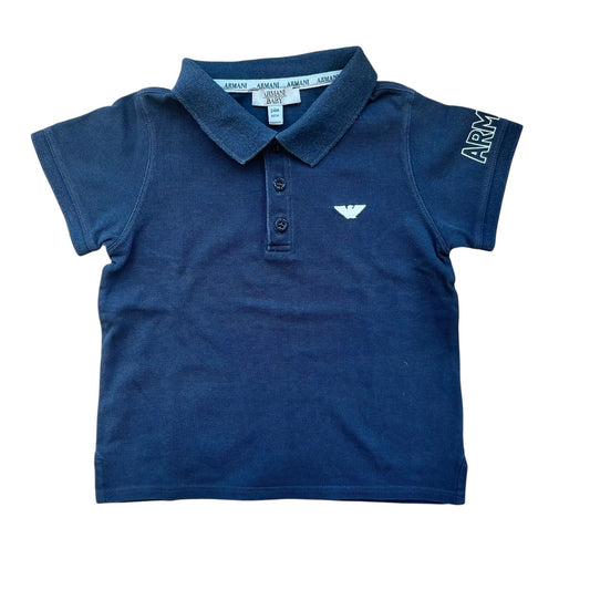 Polo nero delavè Armani Baby - 24 mesi
