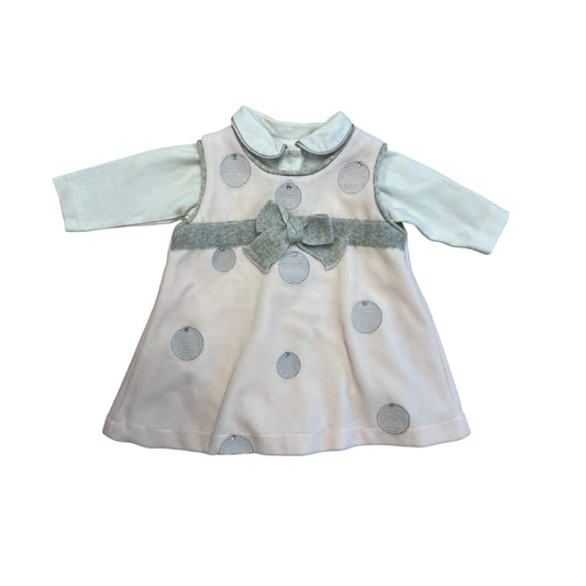 Teneri e Belli chenille and rhinestone dress and cotton bodysuit - 0 months