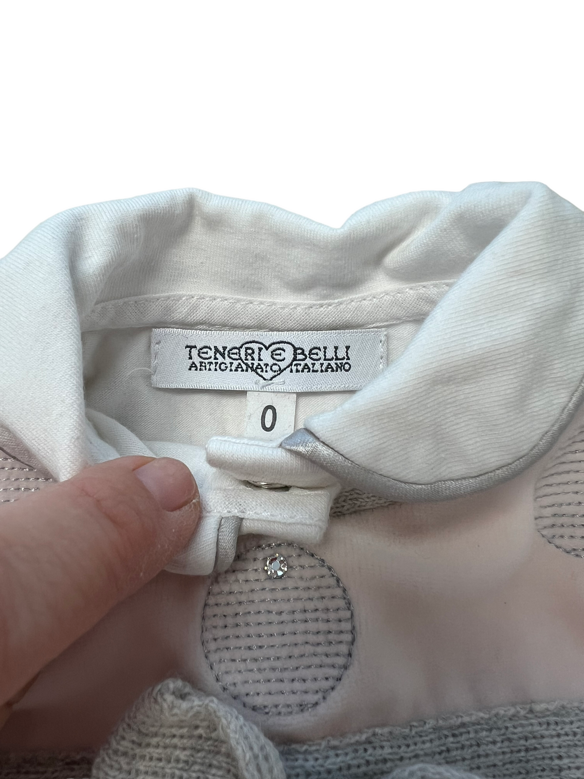 Teneri e Belli chenille and rhinestone dress and cotton bodysuit - 0 months