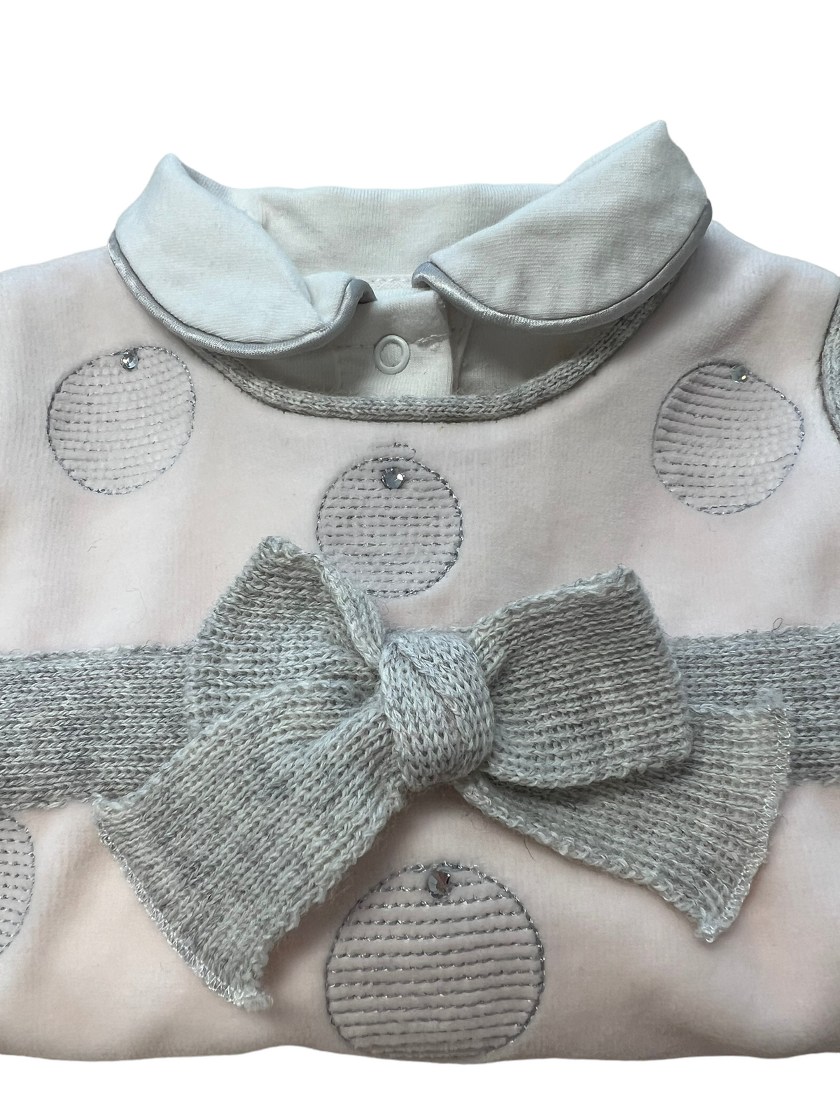Teneri e Belli chenille and rhinestone dress and cotton bodysuit - 0 months