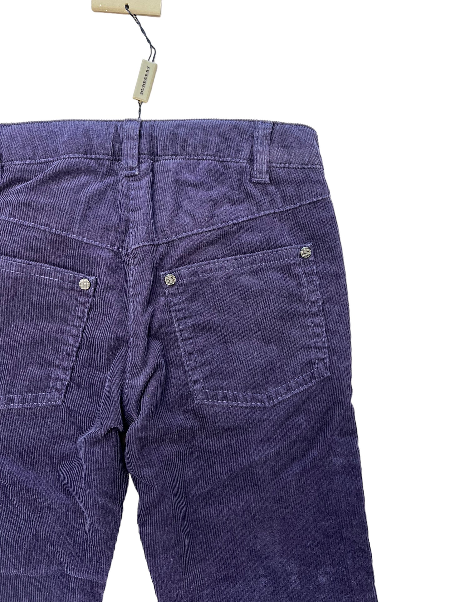 Pantaloni velluto viola Burberry NUOVI - 6 anni